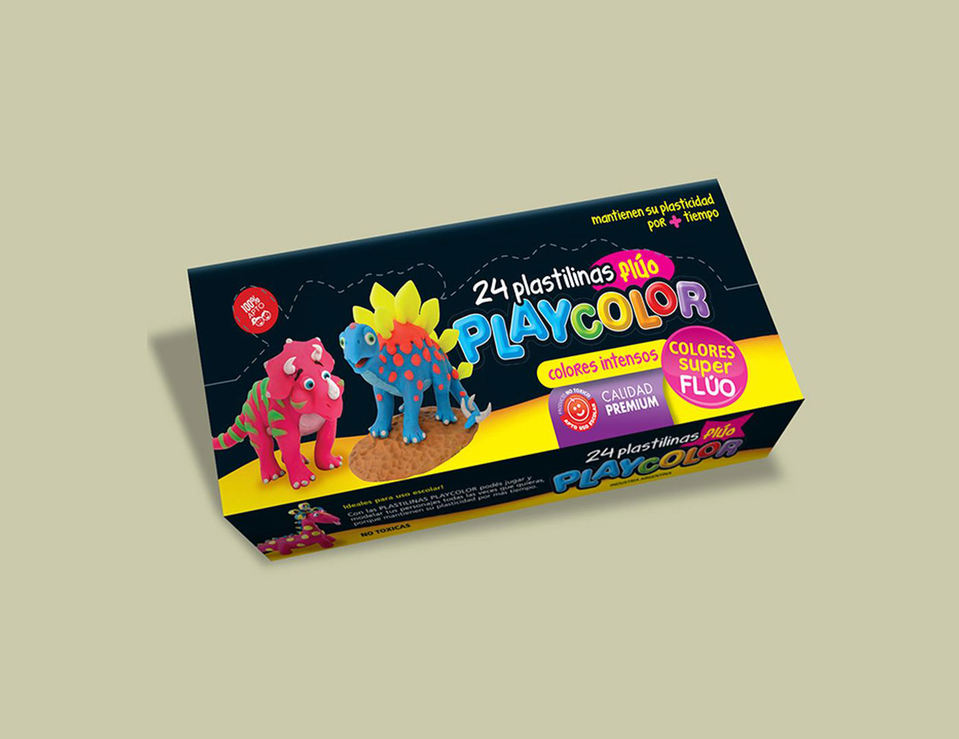 caja plastilina fluo